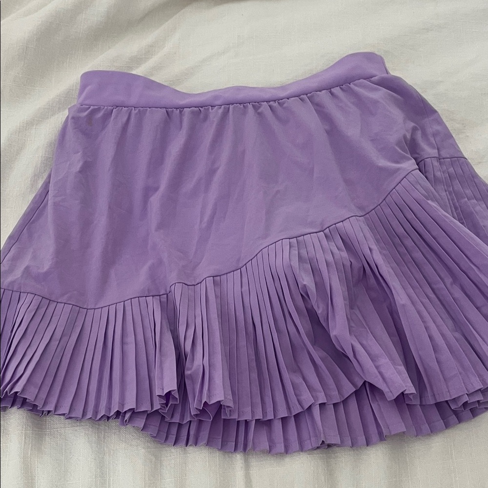 SPANX Purple Pleated Skater Skirt